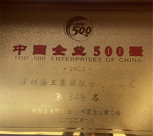 中国企业500强 第349名 奖牌